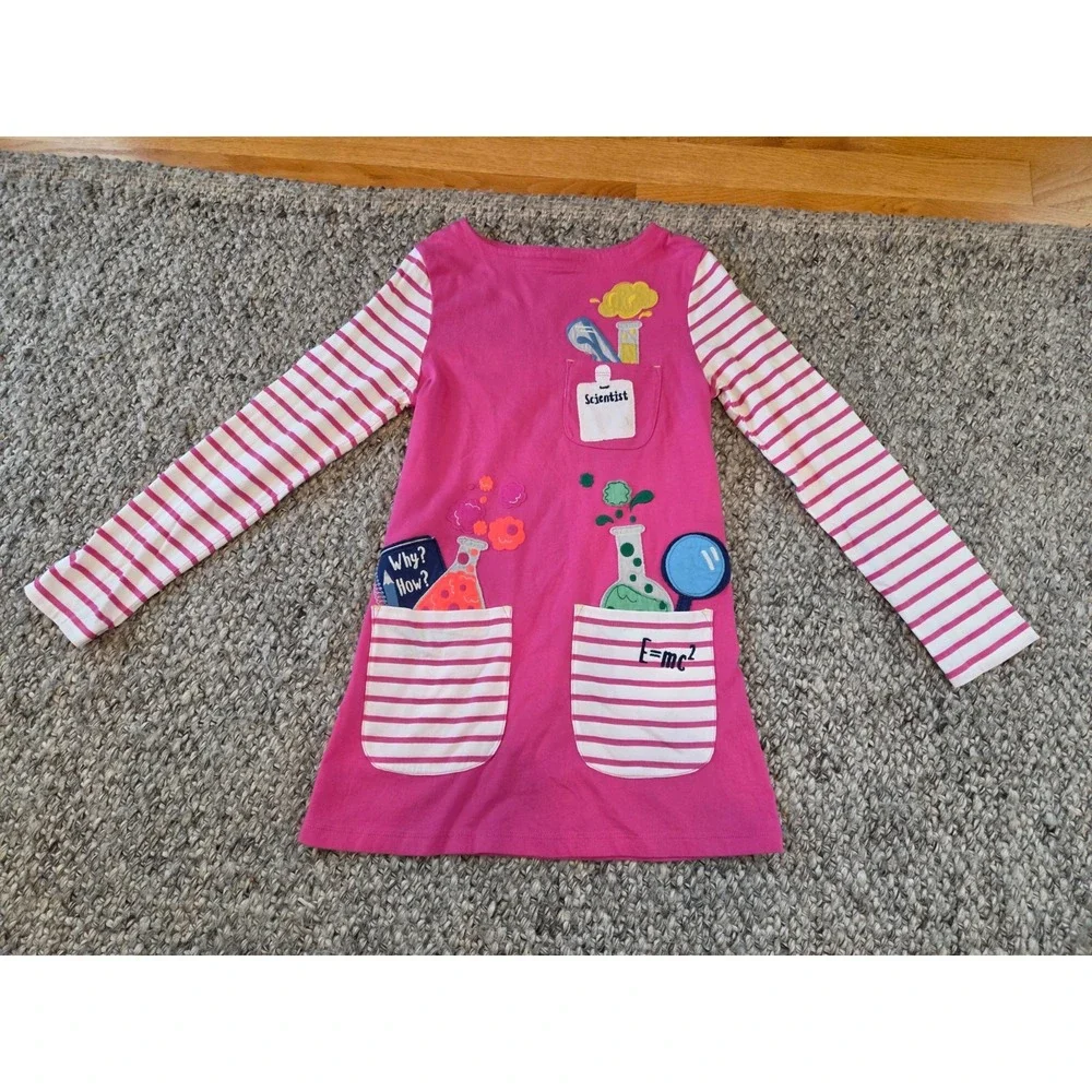 Mini Boden Science Scientist Back to School Appliqué Jersey Dress Girls 9-10